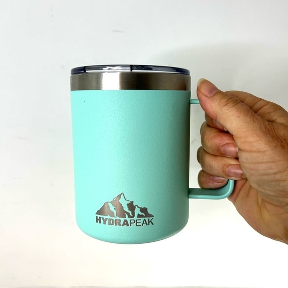 HydraPeak Teal Coloured  Insulated Lidded Travel Mug 14oz - Picture 6 of 8